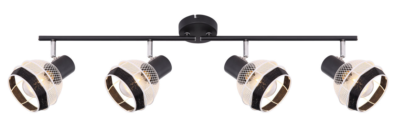 Globo Lighting - GRIDDY - Strahler Metall schwarz matt, 4x E27