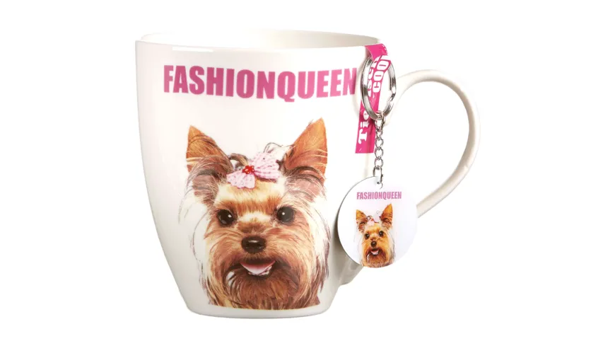 Ritzenhoff & Breker Kaffeebecher mit Schlüsselanhänger Hund mit Zopf