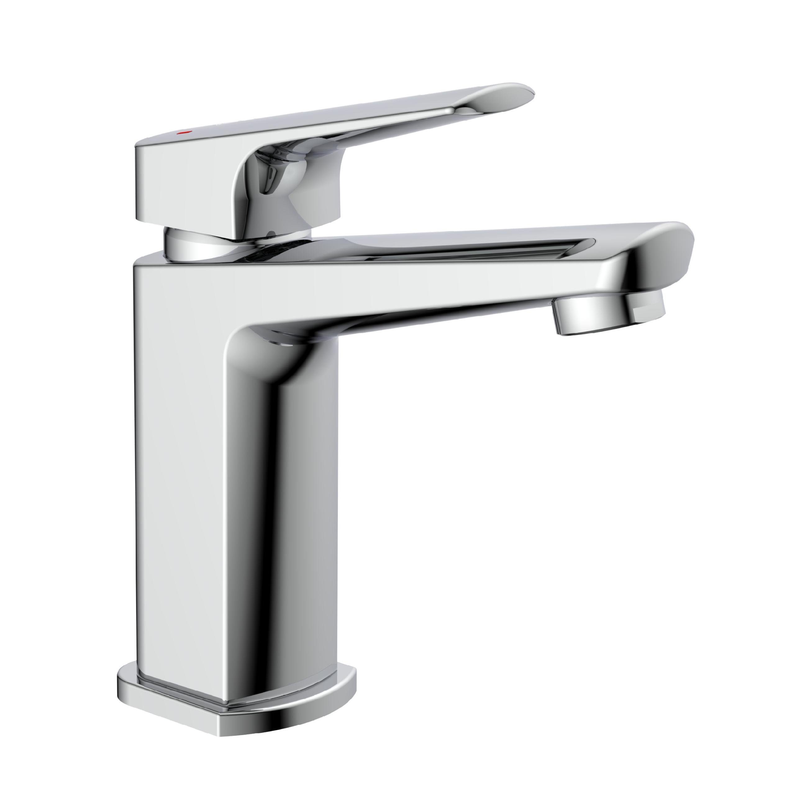 instmaier Waschtischarmatur B2 Wasserhahn für Bad, Waschbeckenarmatur in edlem Design moderne Form mit hochwertiger Chromoberfläche