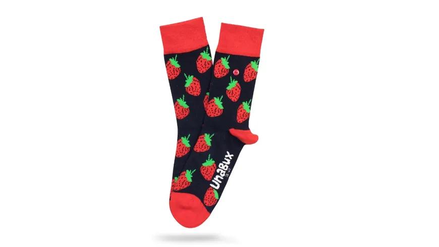 Unabux Unisex Socken Strawberry mehrfarbig