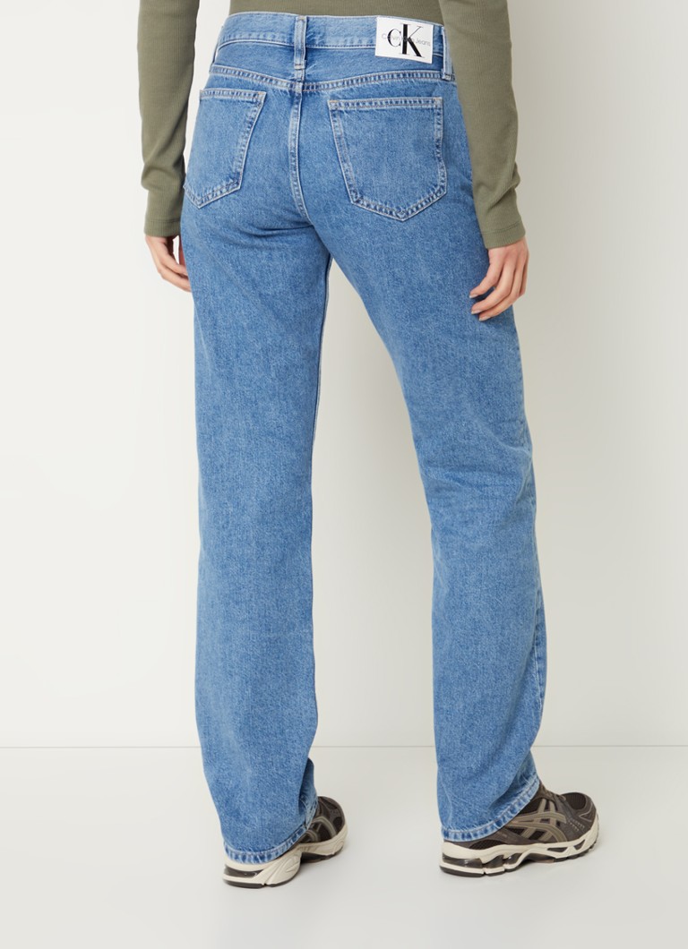 Jeans Calvin Klein a vita media, gamba dritta, lavaggio medio