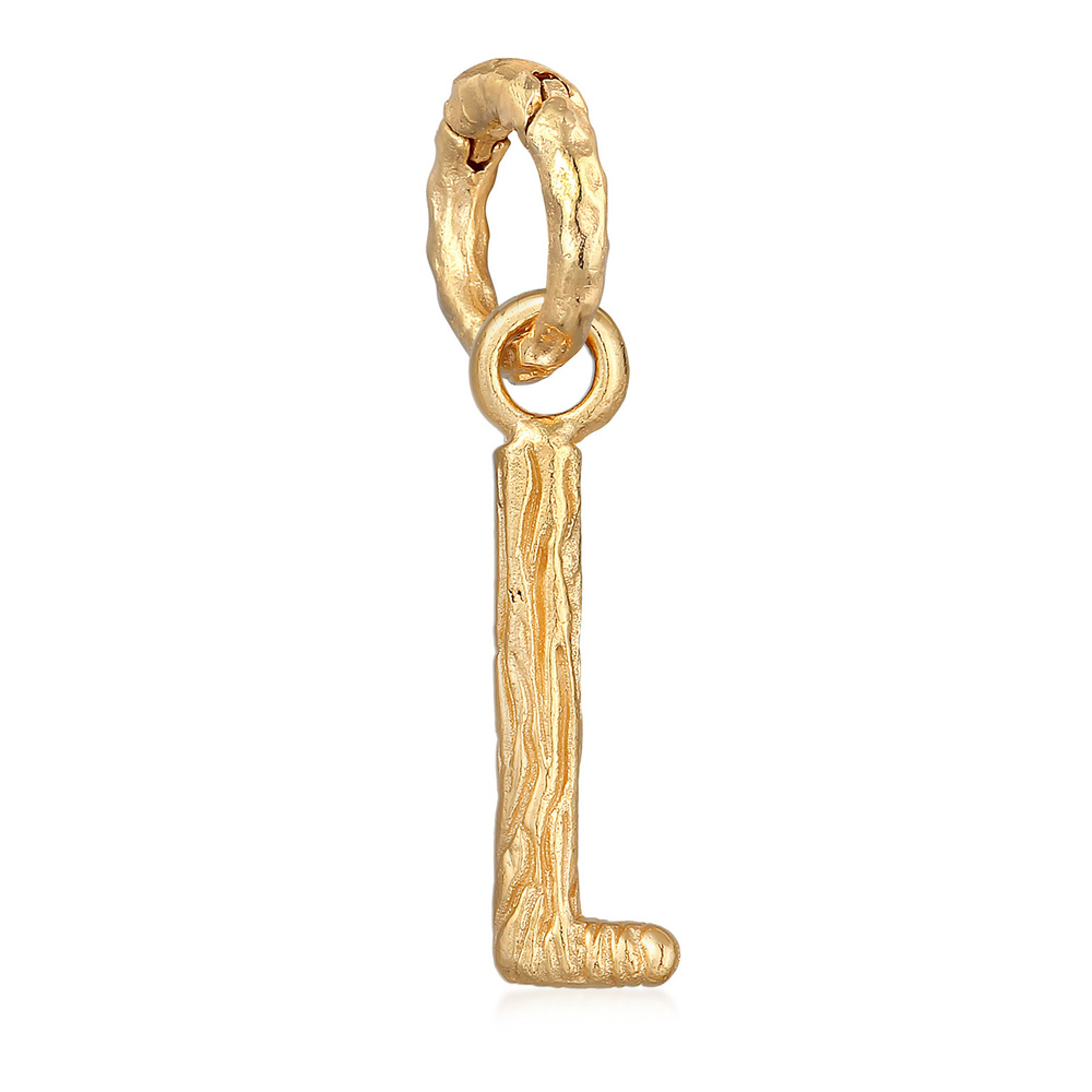 Elli Elli Pendentif Femmes Lettre L Look Organique en argent sterling 925 plaqué or Pendentif