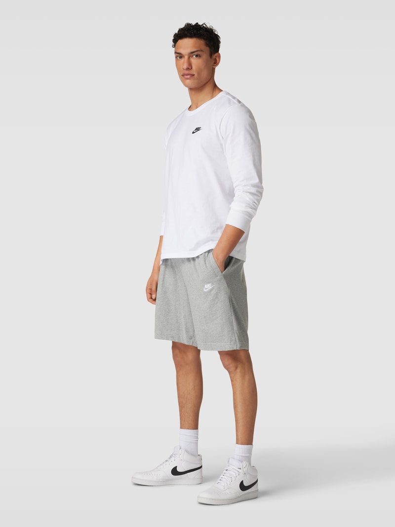 Shorts mit Label-Details in mittelgrau meliert