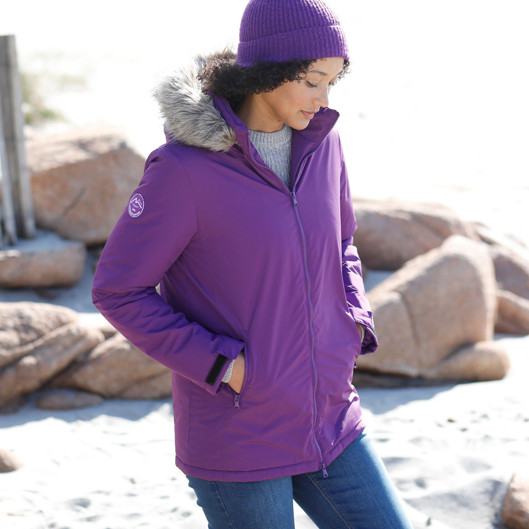 Parka imperméable zippée capuche