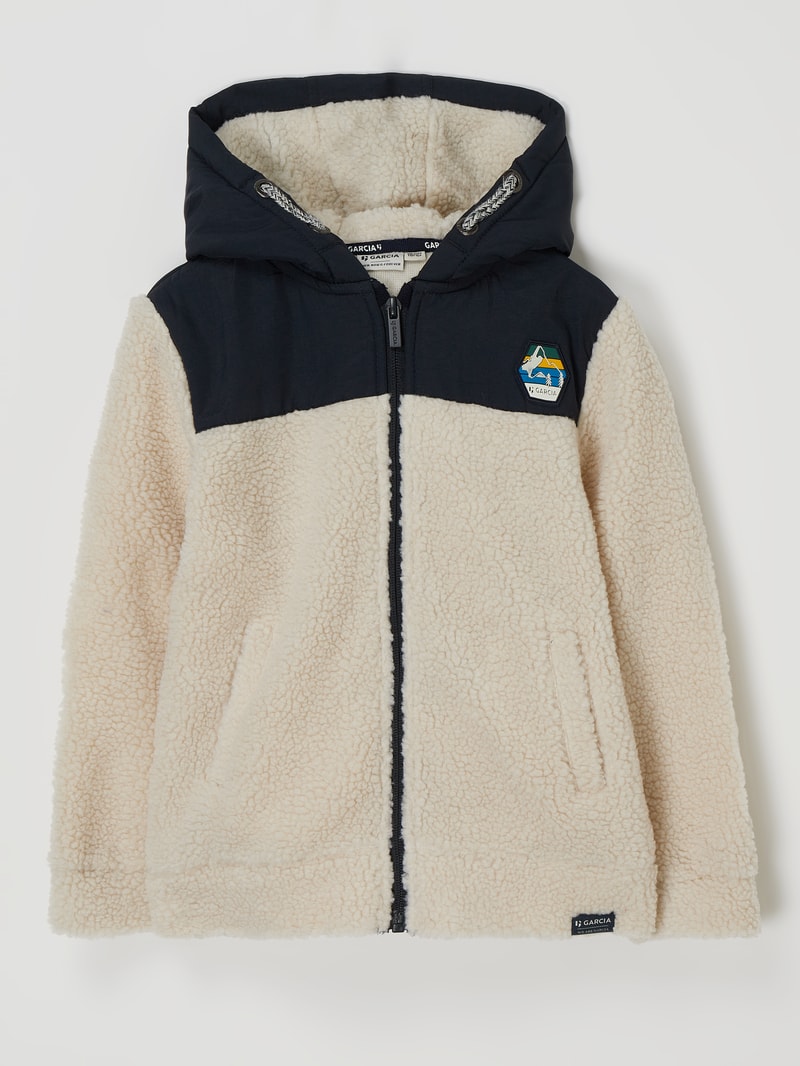 Jacke aus Teddyfell in offwhite