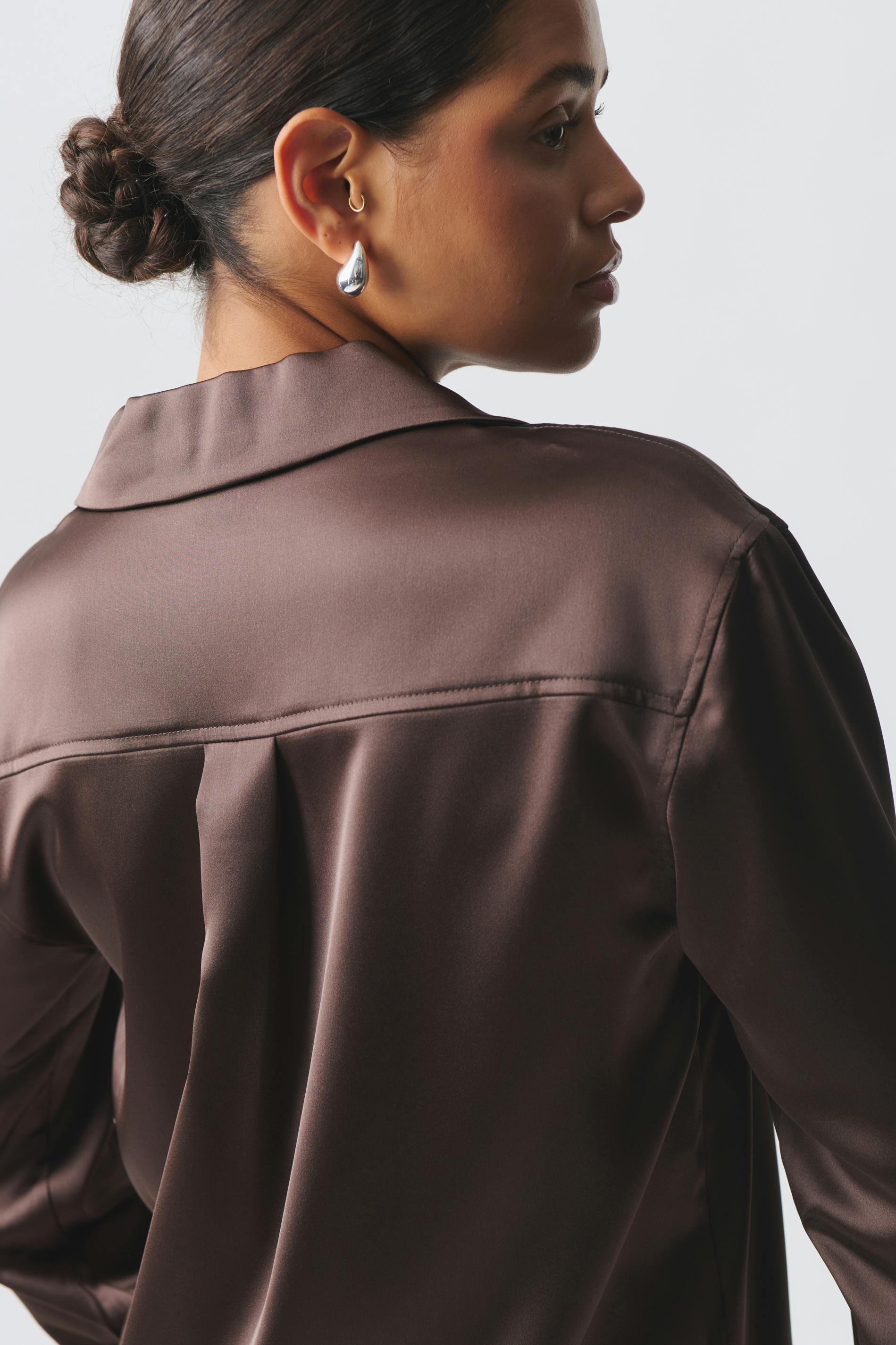 Open satin shirt
