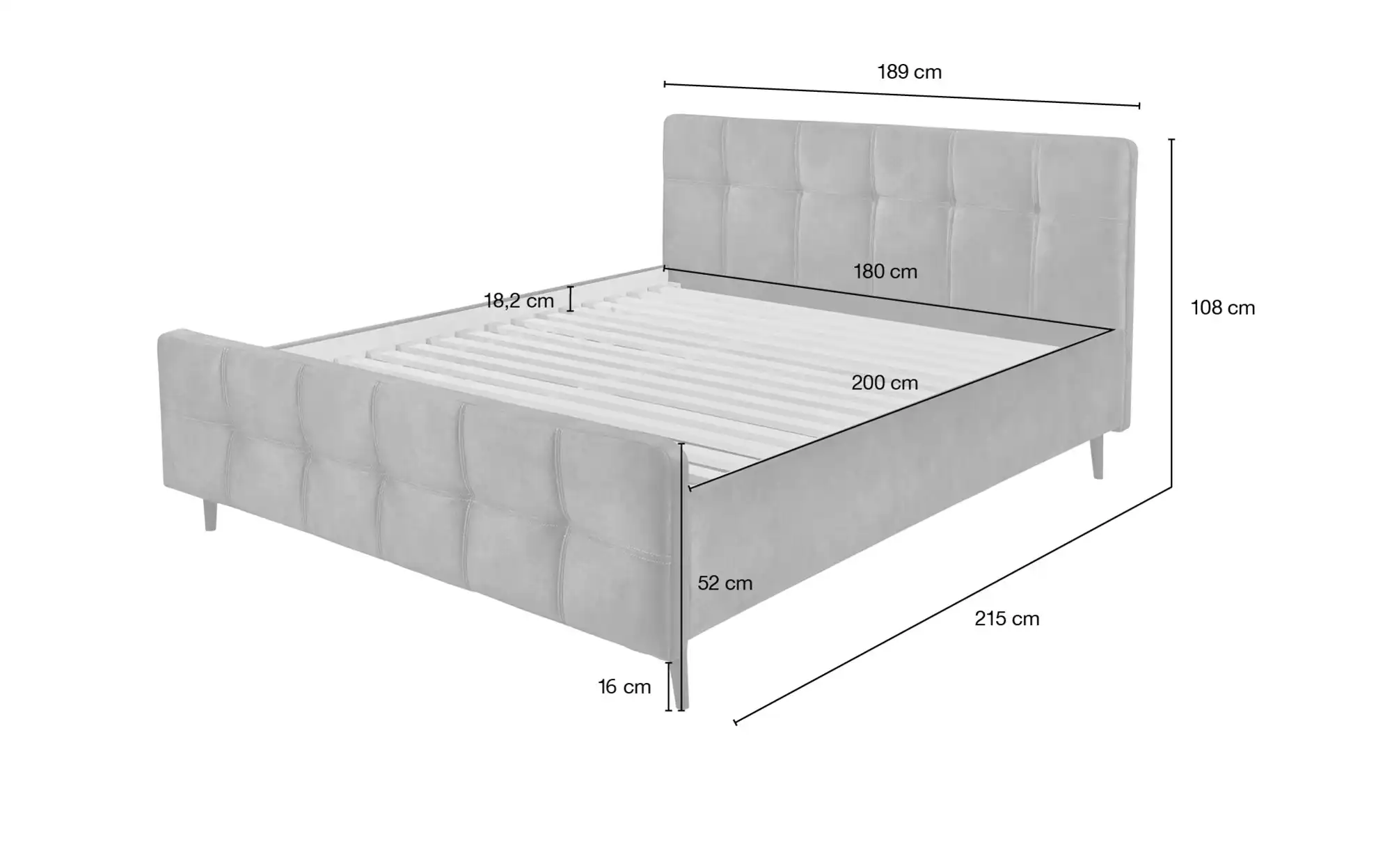 Kollektion Kraft Polsterbettgestell Mariano C
