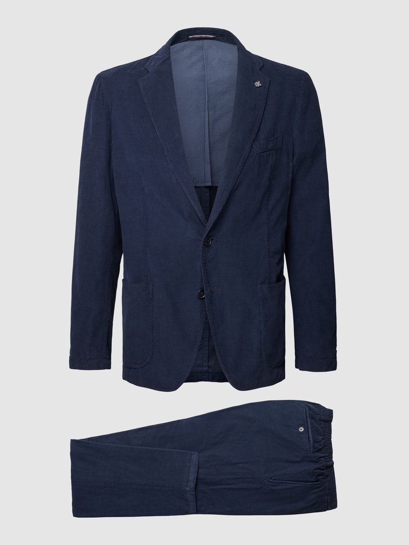 Slim Fit Anzug aus Cord in marineblau