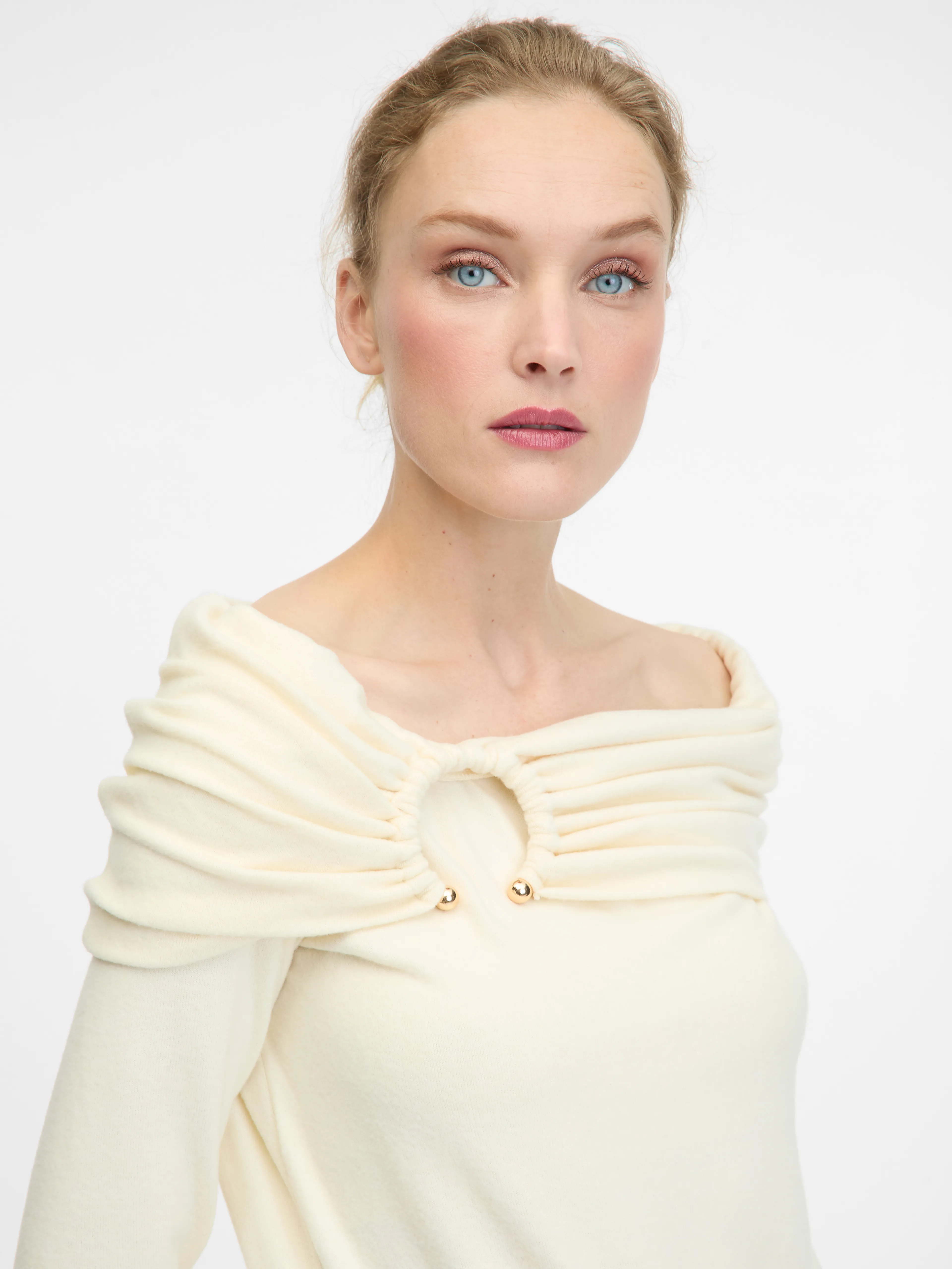 Cremefarbenes Damen-Langarmshirt ORSAY