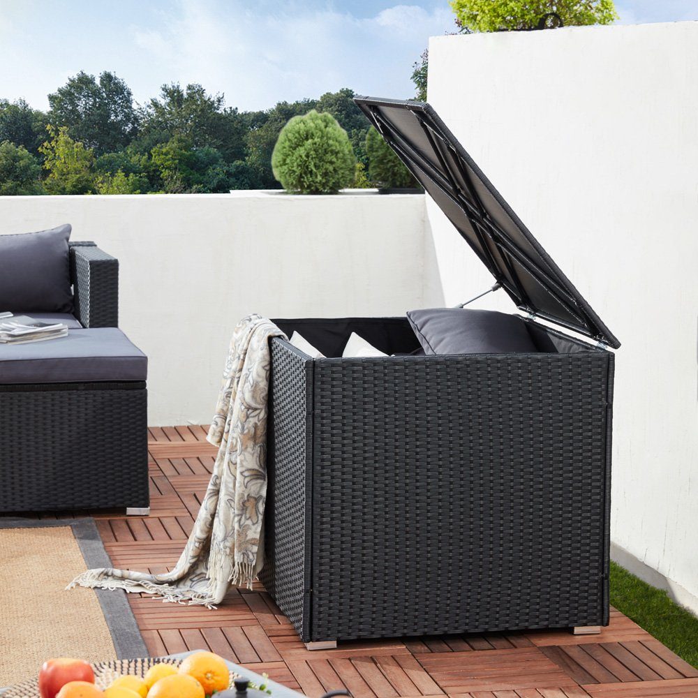 Casaria Auflagenbox, 318 L mit Deckel 75x75x70cm Wasserdicht Gasdruckfeder Garten
