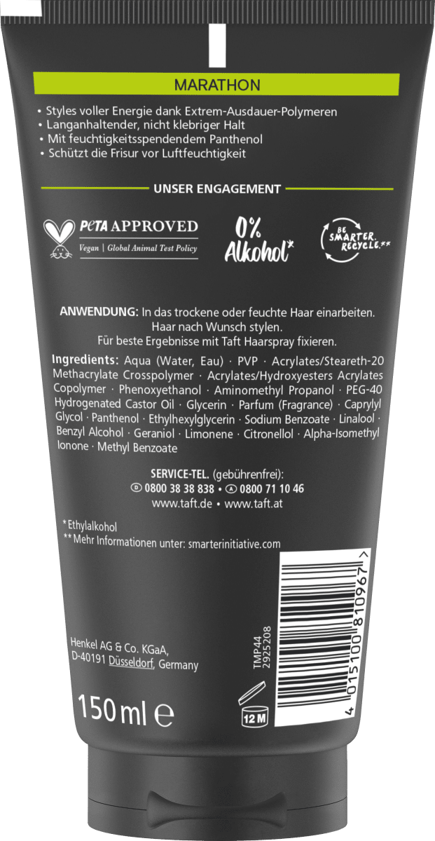 Haargel MARATHON Halt 6, 150 ml