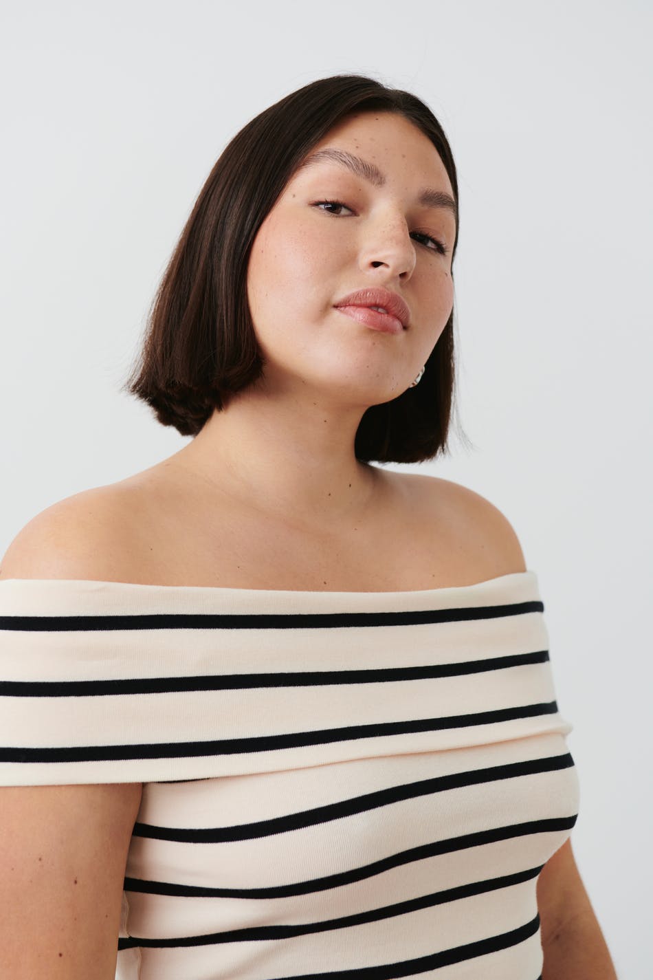 Folded off shoulder top