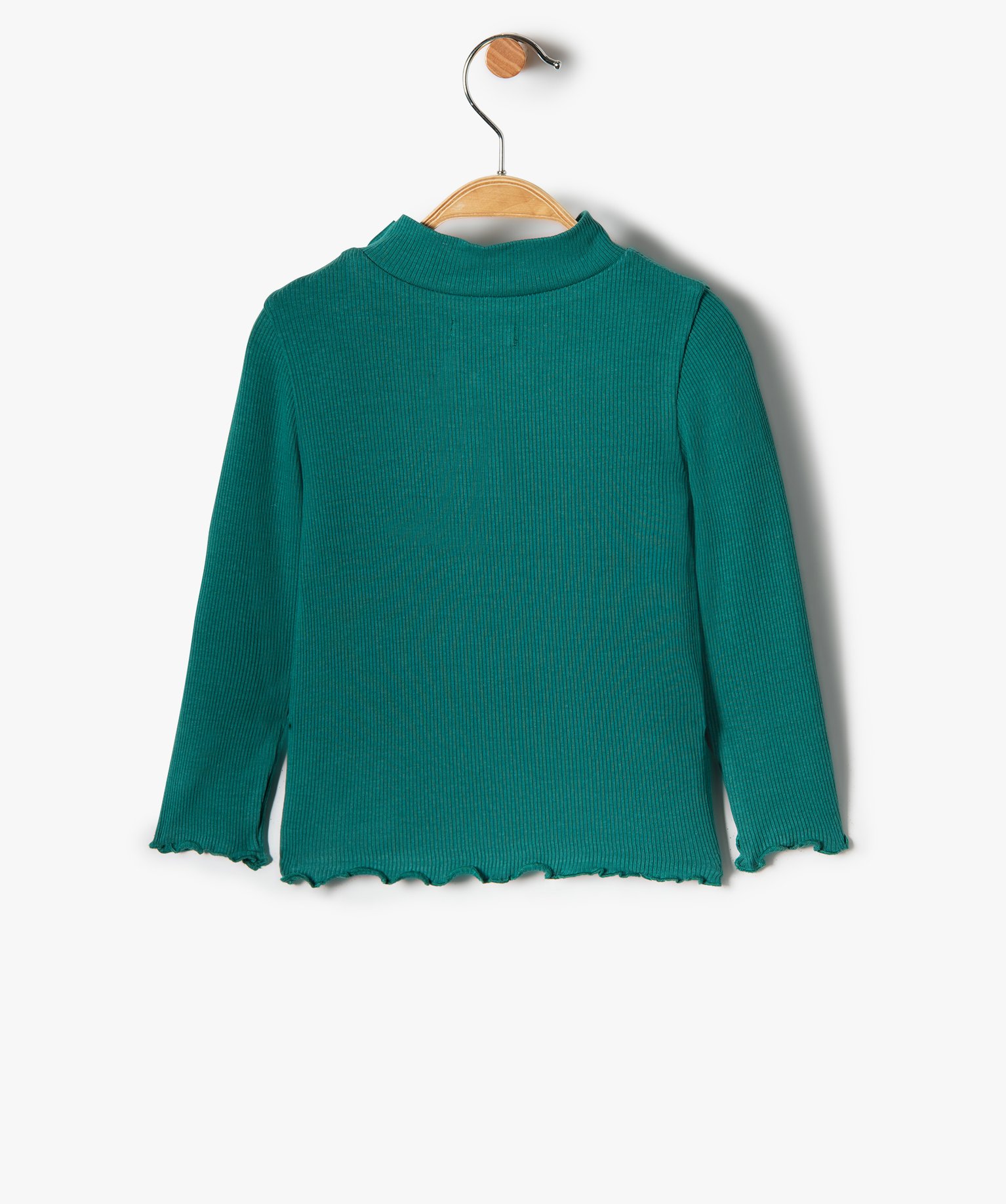 Tee-shirt bébé fille en maille ctelée imprimé vert | GEMO