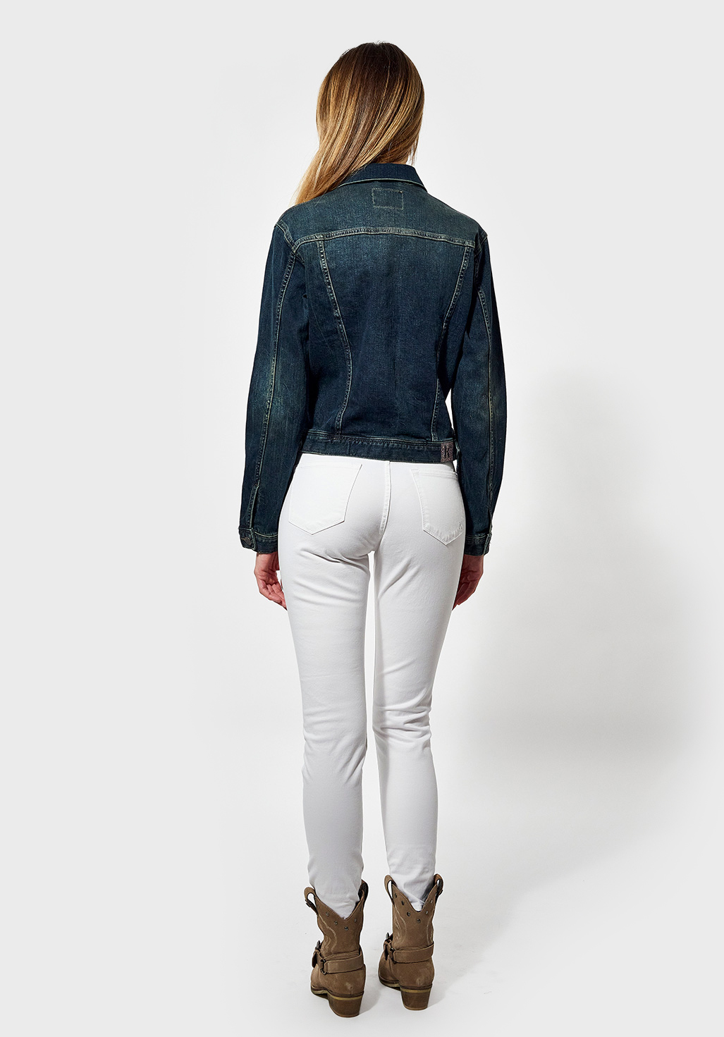 NISTA  Veste en jean cintrée Femme, effet délavé