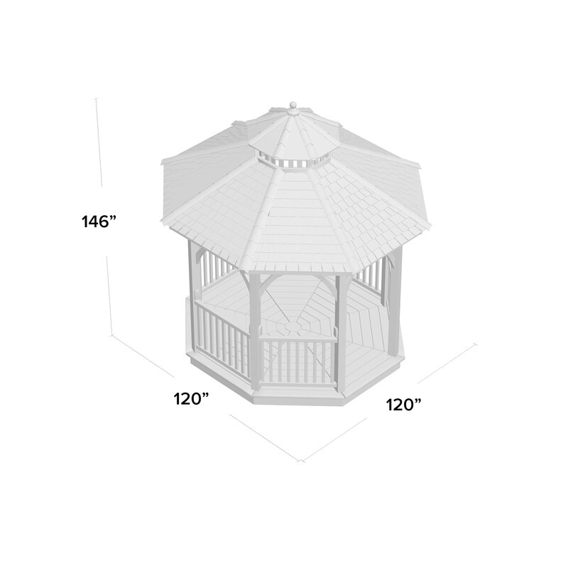 Bayside 10 Ft. W x 10 Ft. D Cedar Patio Gazebo