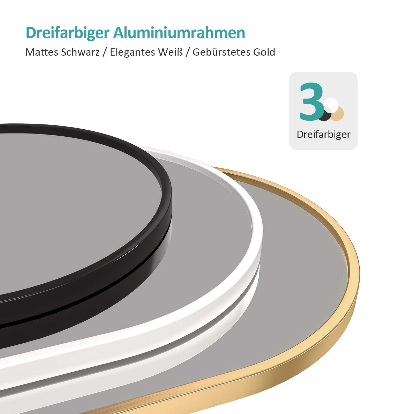 EMKE Standspiegel Bogen Standspiegel Ganzkörperspiegel mit Rahmen aus Aluminiumlegierung, für Wohn-,Schlaf-, Aufenthalt und Ankleidezimmer