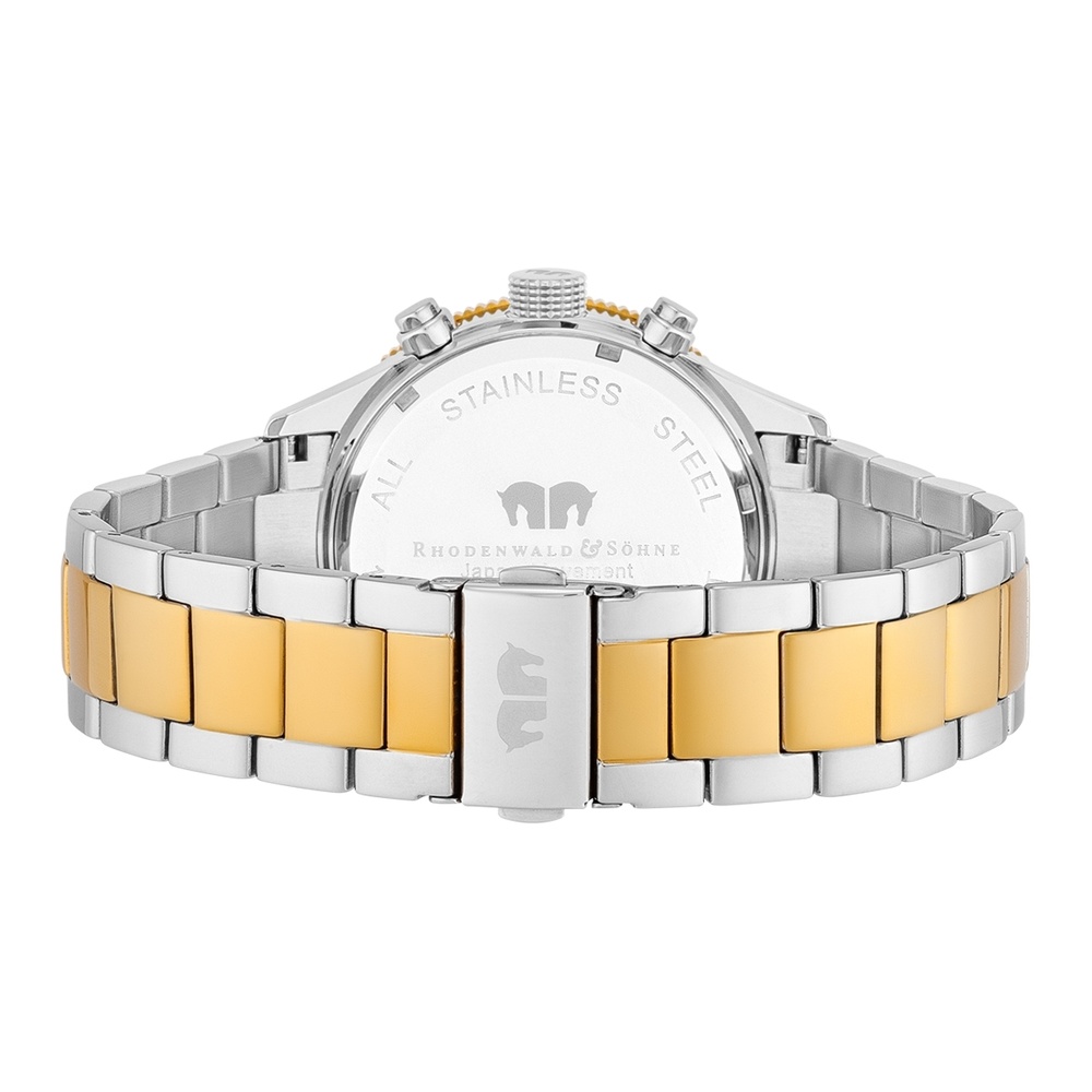Rhodenwald & Söhne Chronographe Karthago II en Argent Acier inoxydable en Argent/or jaune Montre