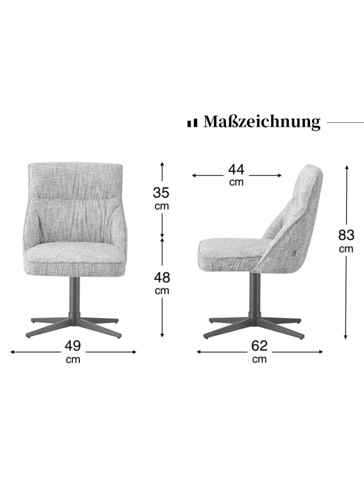 DUBI Möbel 2er-Set: Drehstuhl LORENA in Rosa - (B)49 x (H)83 x  (T)62 cm günstig kaufen onesize