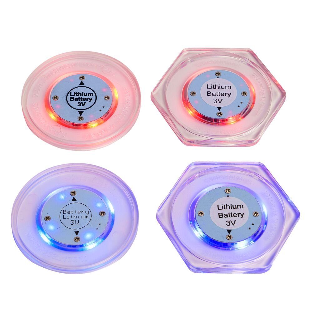 Sportime Air-Hockeytisch 4er LED Puck Set - Komet, Alle LED Pucks in einem Set