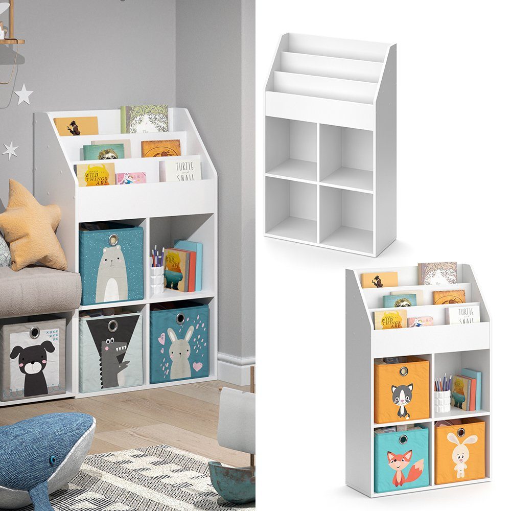 Vicco Bücherregal Kinderregal Aufbewahrungsregal LUIGI groß Weiß