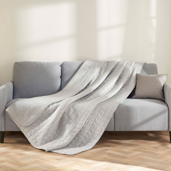Teddy Fleece Decke, anthrazit