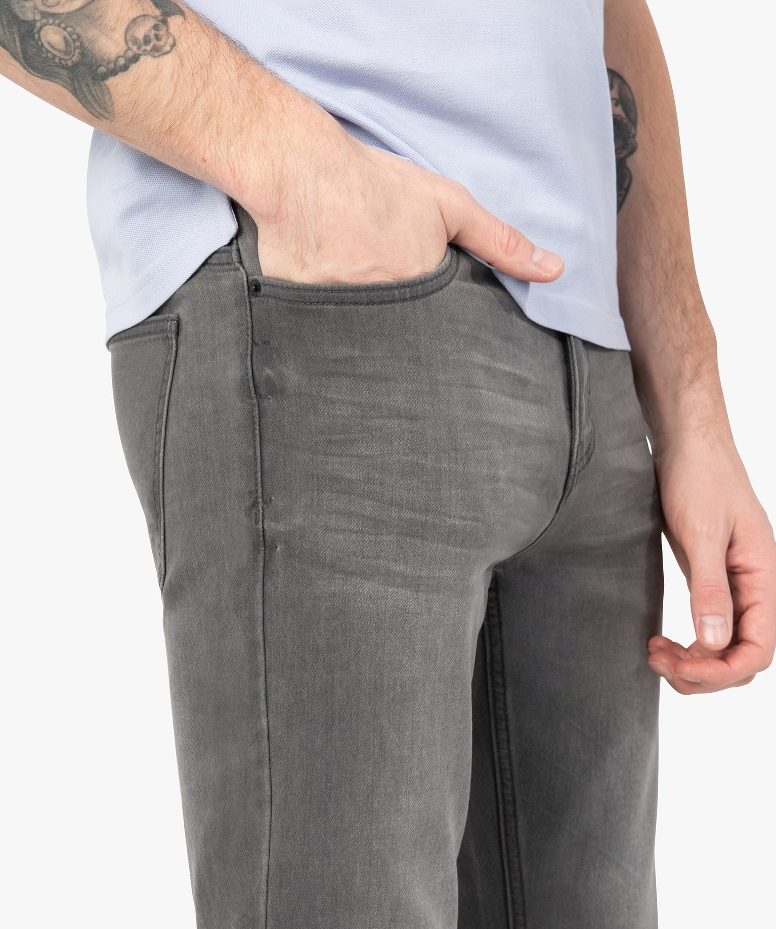 Jean homme coupe régular gris clair | GEMO