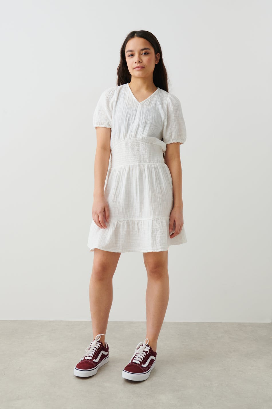 Y gauze frill dress