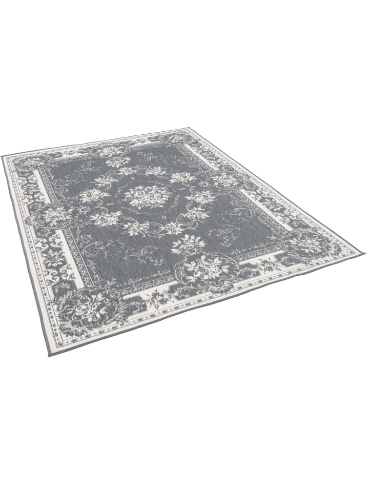 Pergamon In- und Outdoor Teppich Beidseitig Cape Cod Bordüre in Grijs günstig kaufen