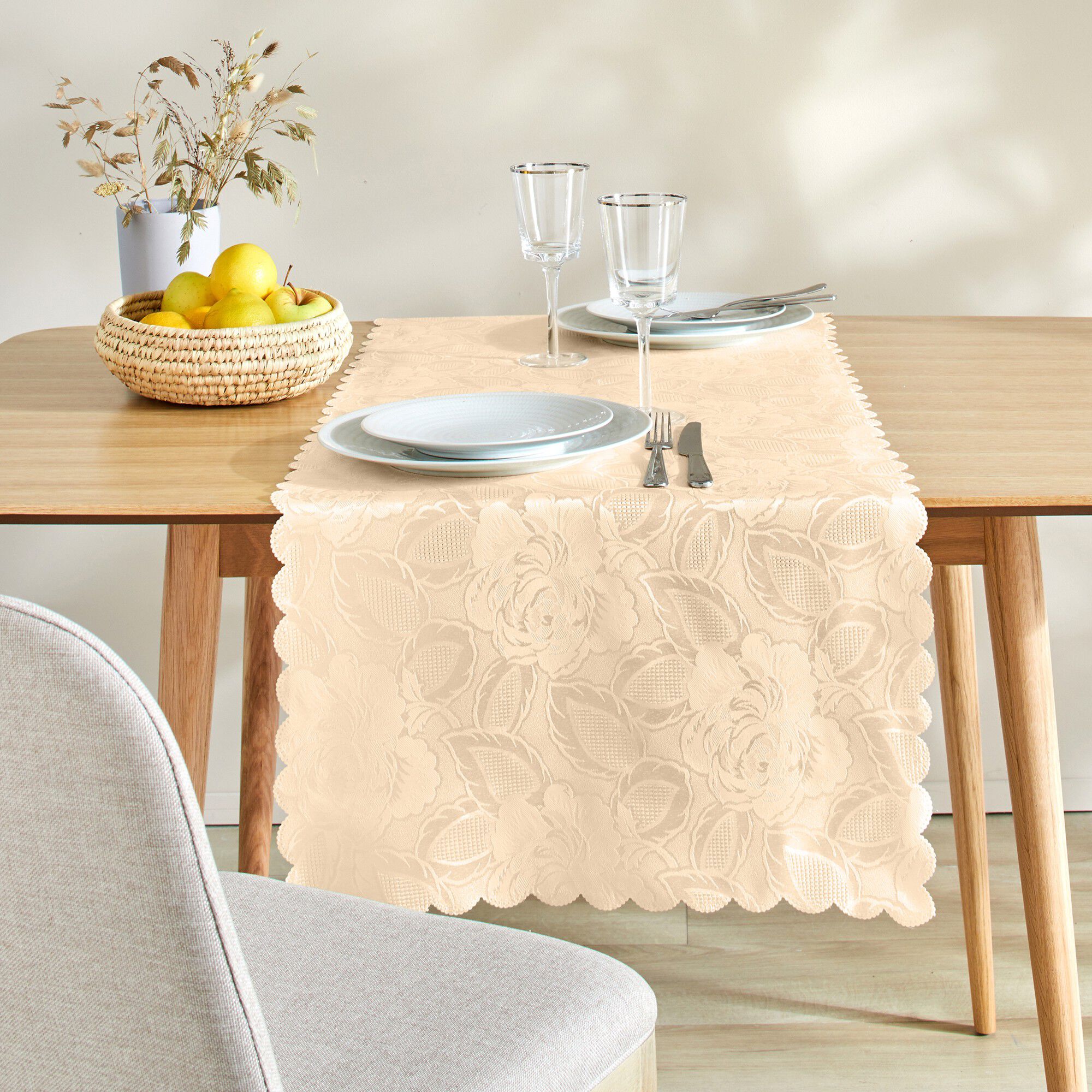 Nappe jacquard damassé