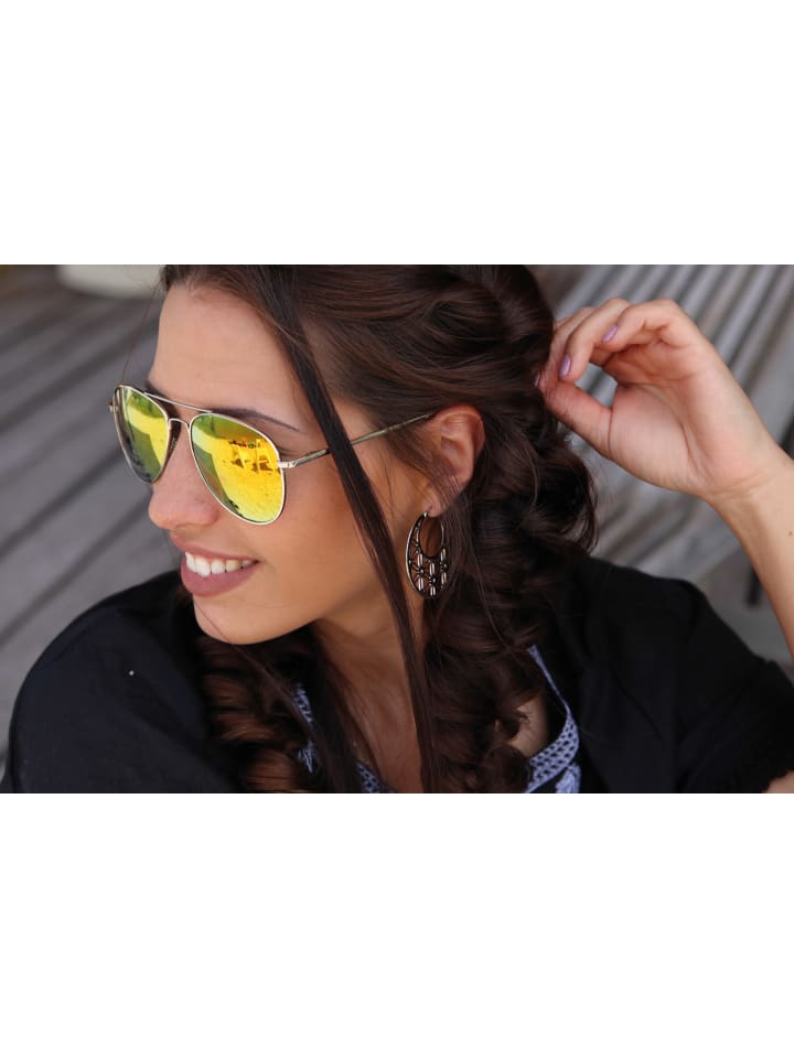 styleBREAKER Piloten Sonnenbrille in Gold / Gelb günstig kaufen onesize