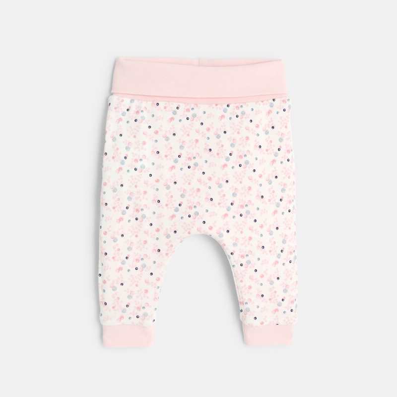 Pantalon réversible en jersey rose naissance