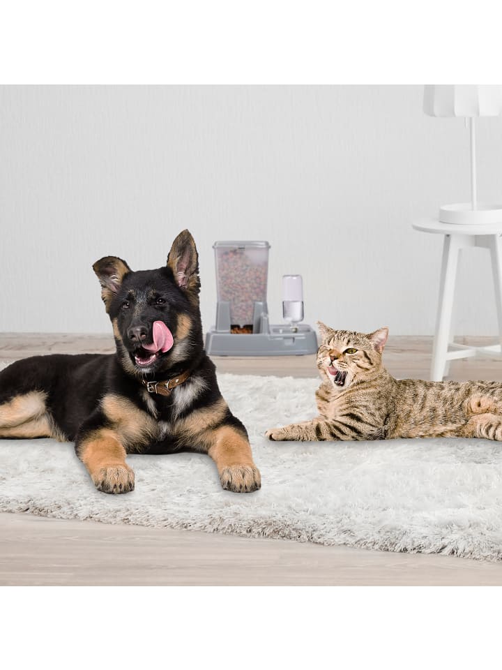 relaxdays Wasser- und Futterspender in Dunkelgrau günstig kaufen onesize