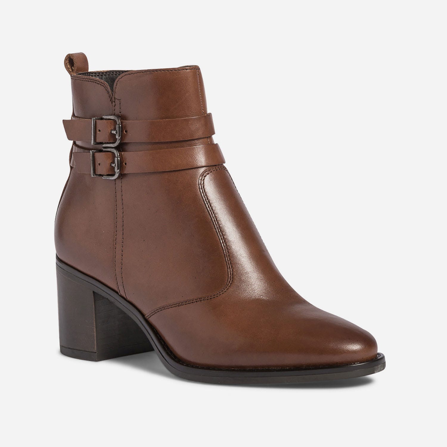 Boots cognac en cuir éco-conçu