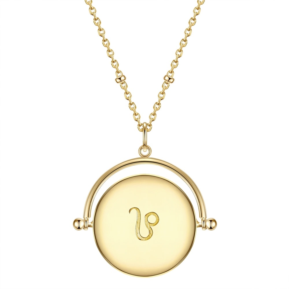 Glanzstücke München Collier en argent Zodiaque Leo Argent sterling Oxyde de zirconium (CZ) en Or jaun collier