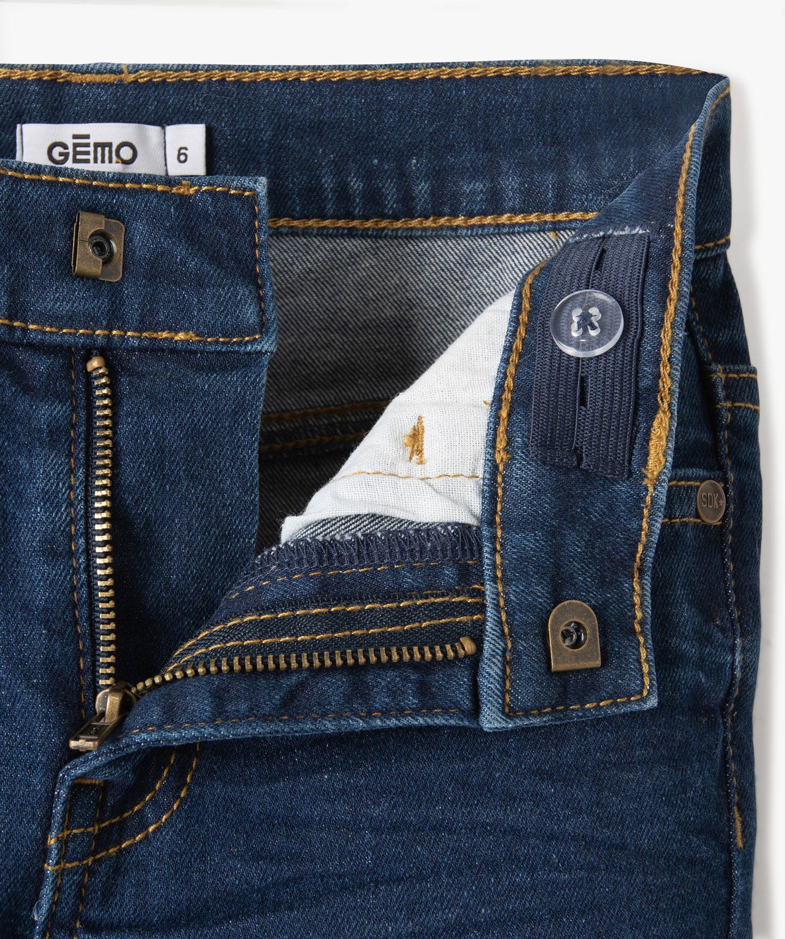 Jean Garçon coupe slim 5 poches stone | GEMO