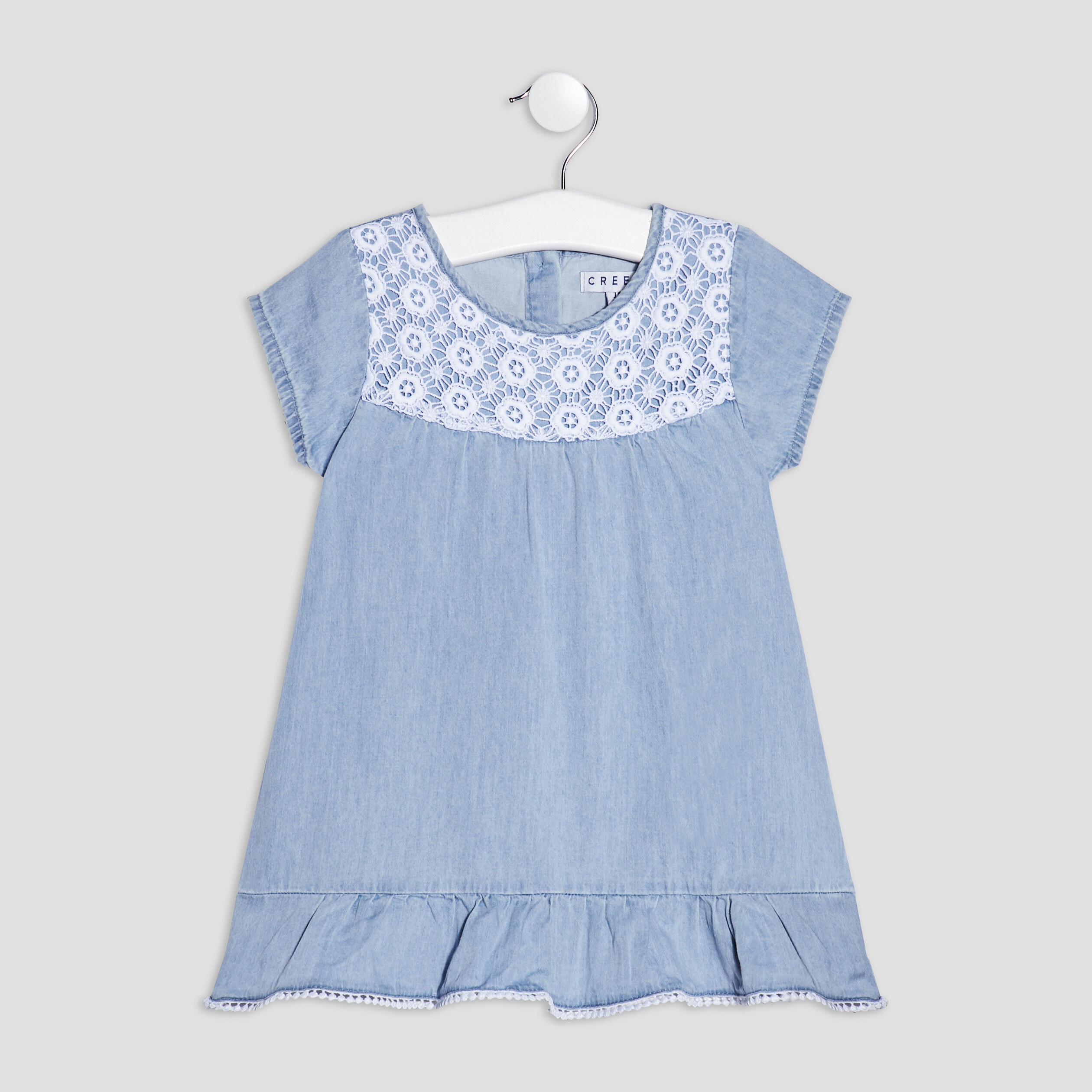 Robe évasée en jean Creeks denim brut bébé fille | La Halle
