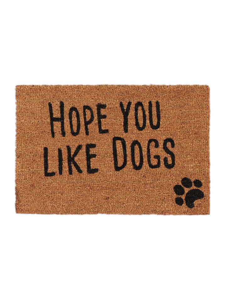 relaxdays Fußmatte Hope you like dogs in Natur - 40 x 60 cm günstig kaufen onesize