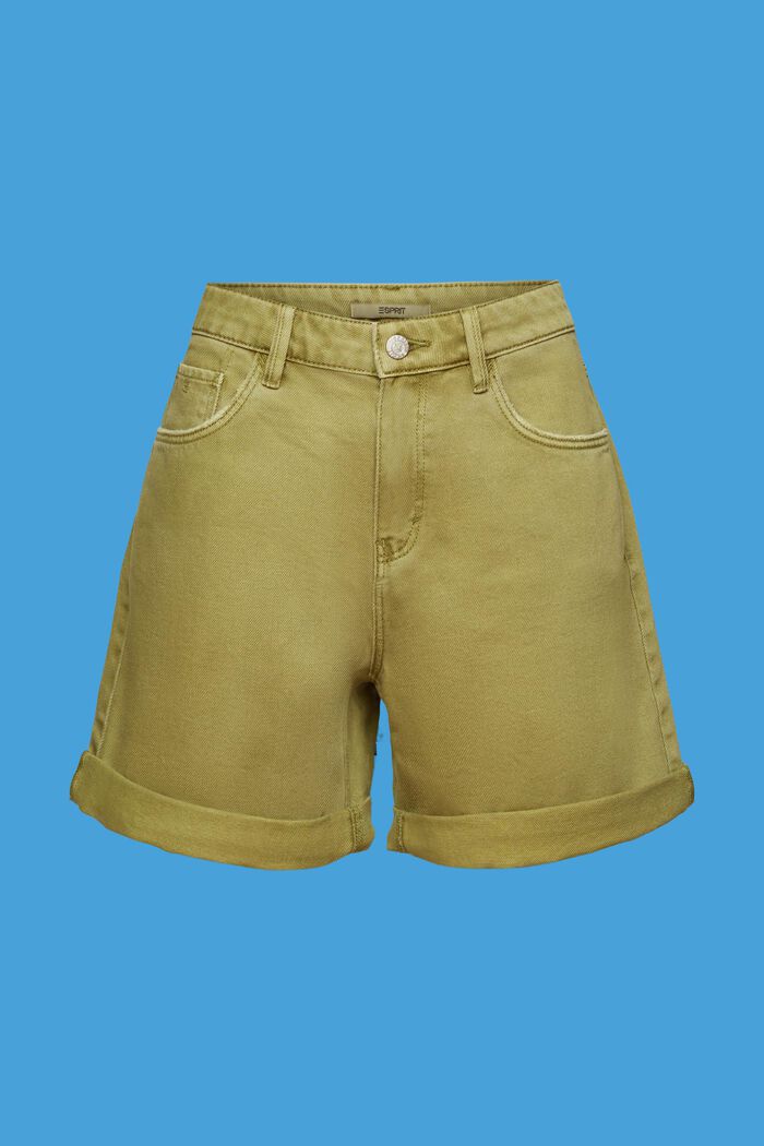 Jeansshorts mit hohem Bund und Umschlagsäumen
