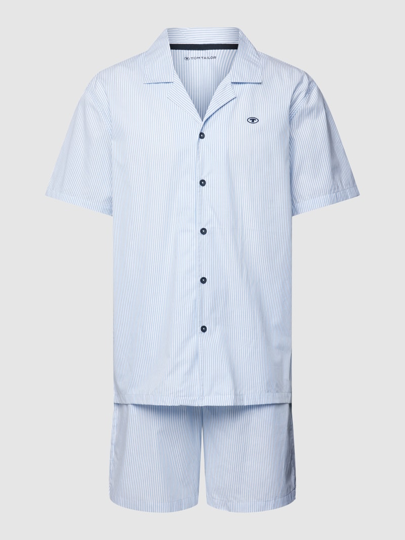 Pyjama mit Streifenmuster in hellblau
