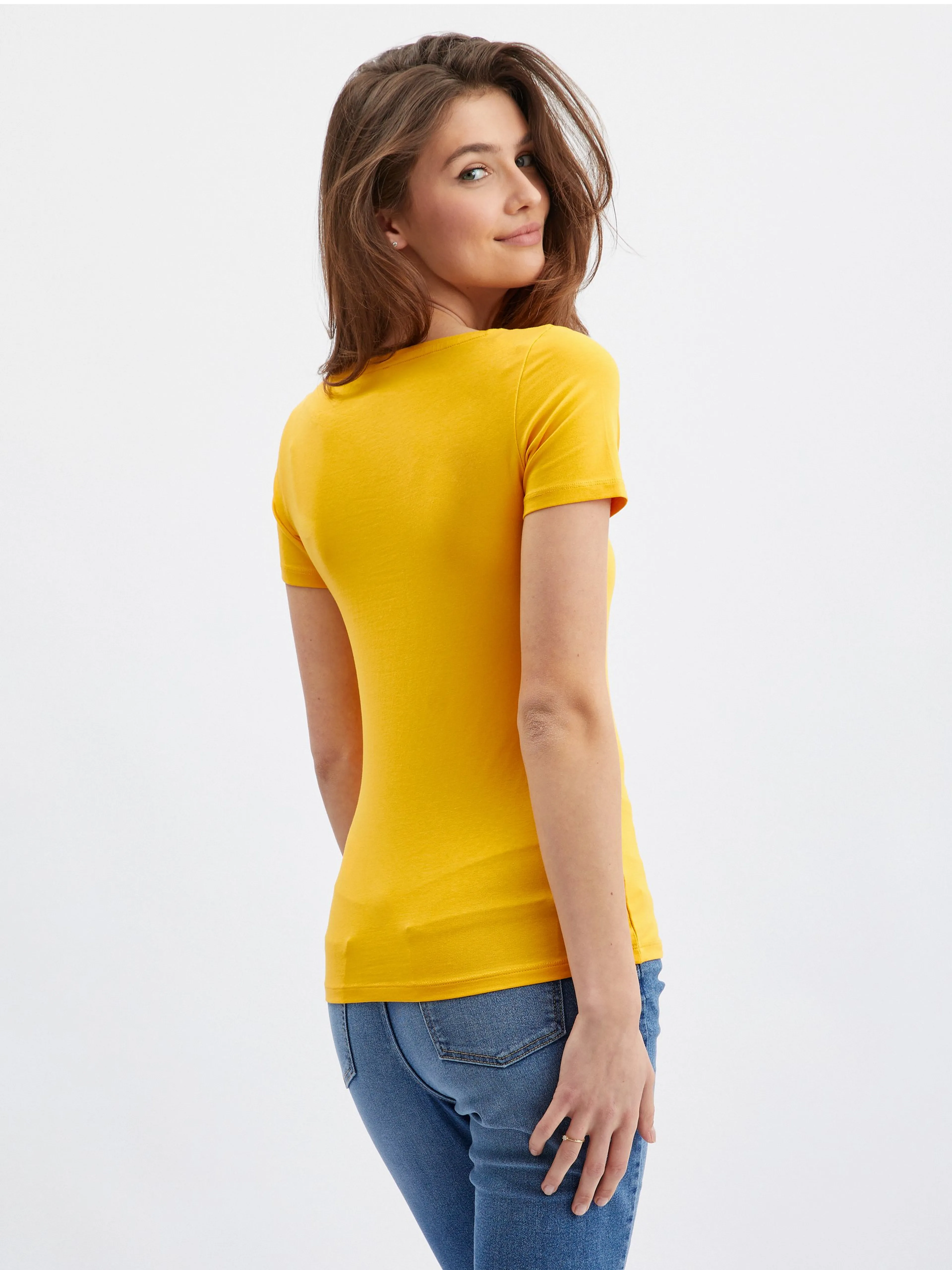 Gelbes Damen-Basic-T-Shirt ORSAY