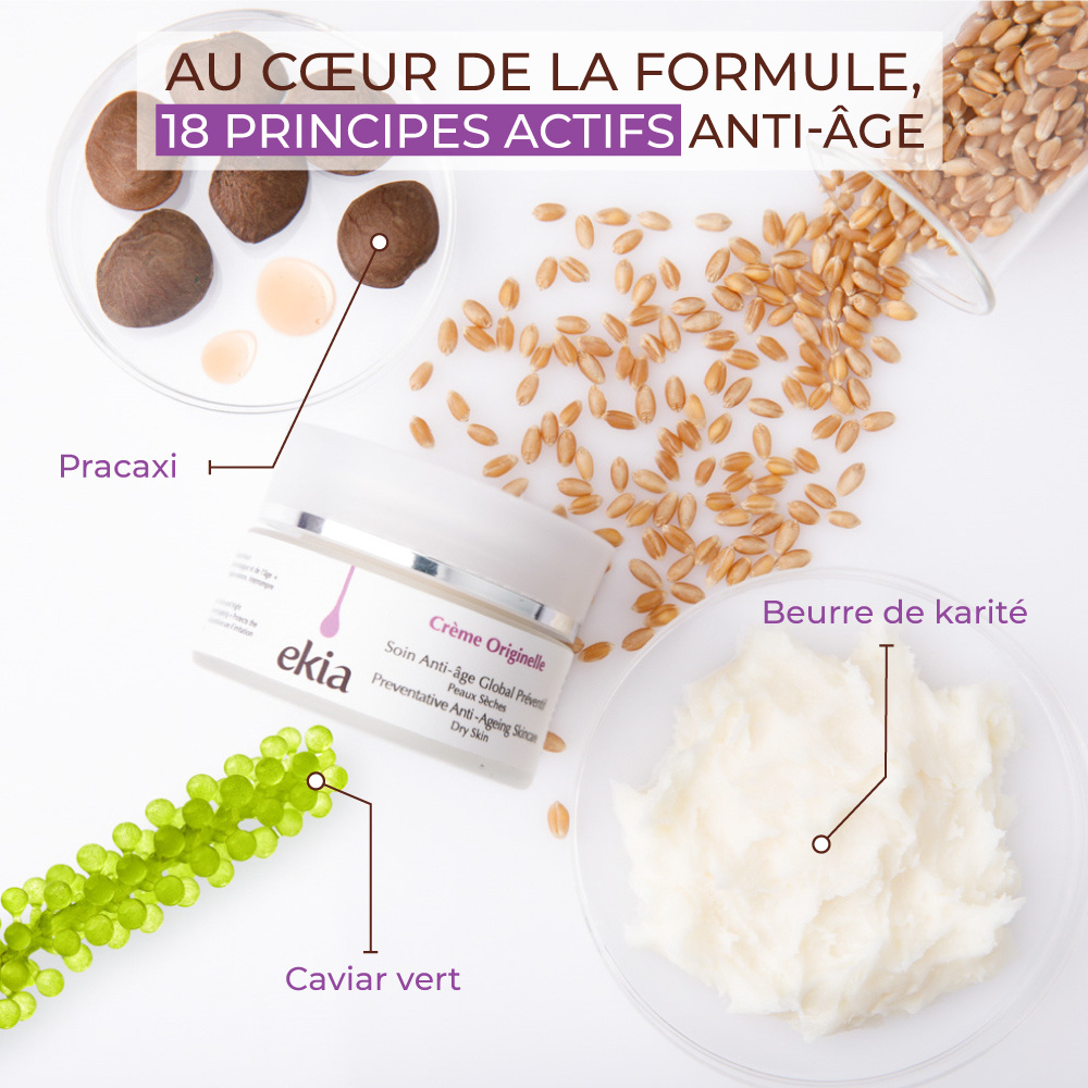 ekia Crème Originelle PS Crème prévention 6 en 1 -Anti-âge global - Certifiée bio