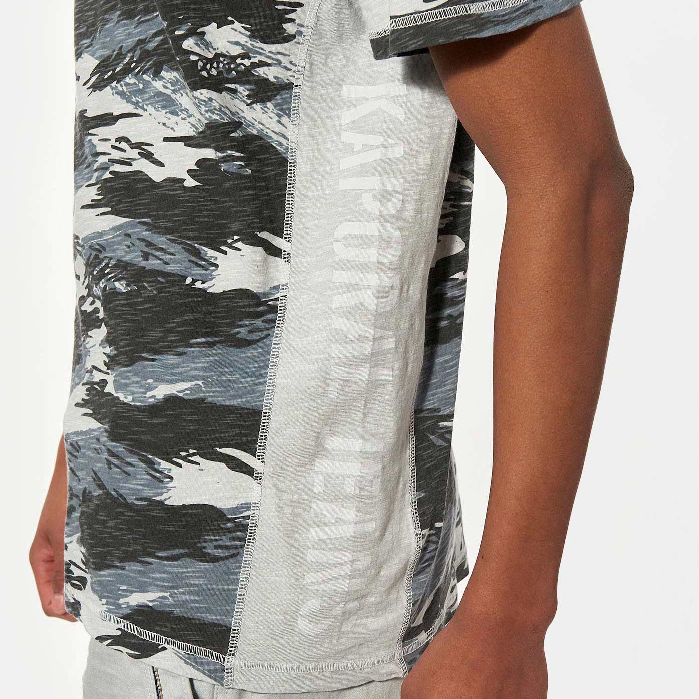 MAEL   T-shirt camouflage bleu Homme en 100% coton
