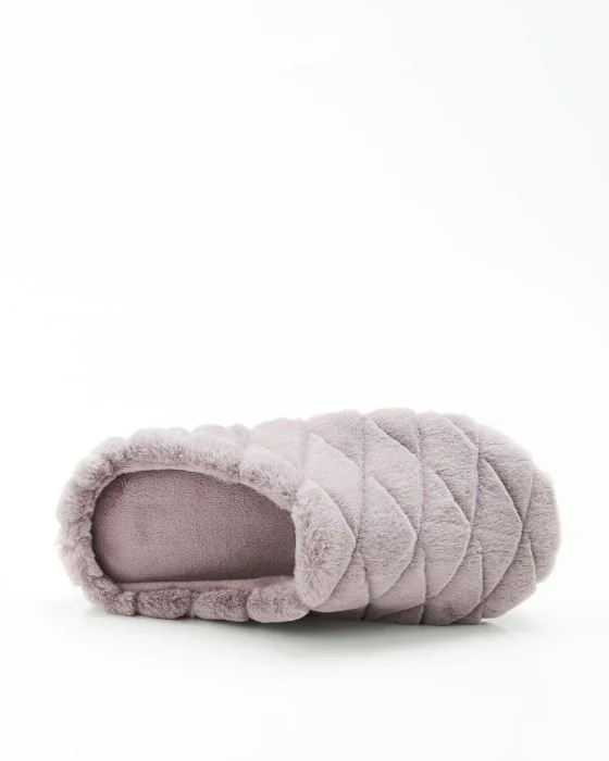 Mules à mémoire de forme, toucher peluche