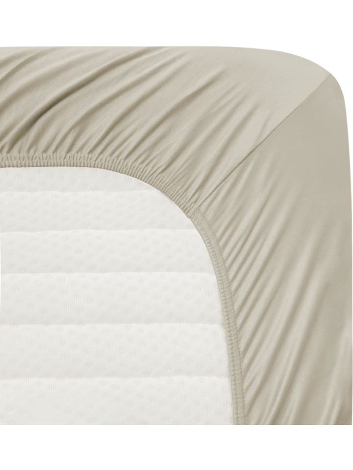 Aspero Baumwoll-Spannbettlaken Natal in Beige günstig kaufen 140-160 x 200 cm