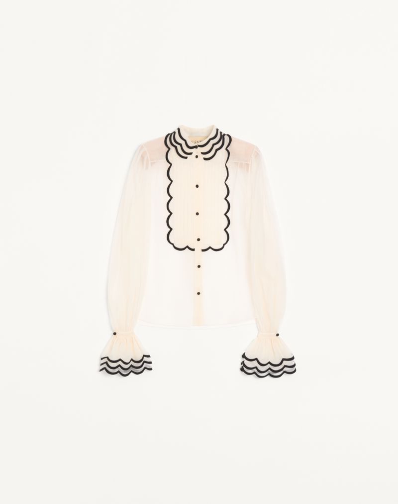 Broderet organza-skjorte