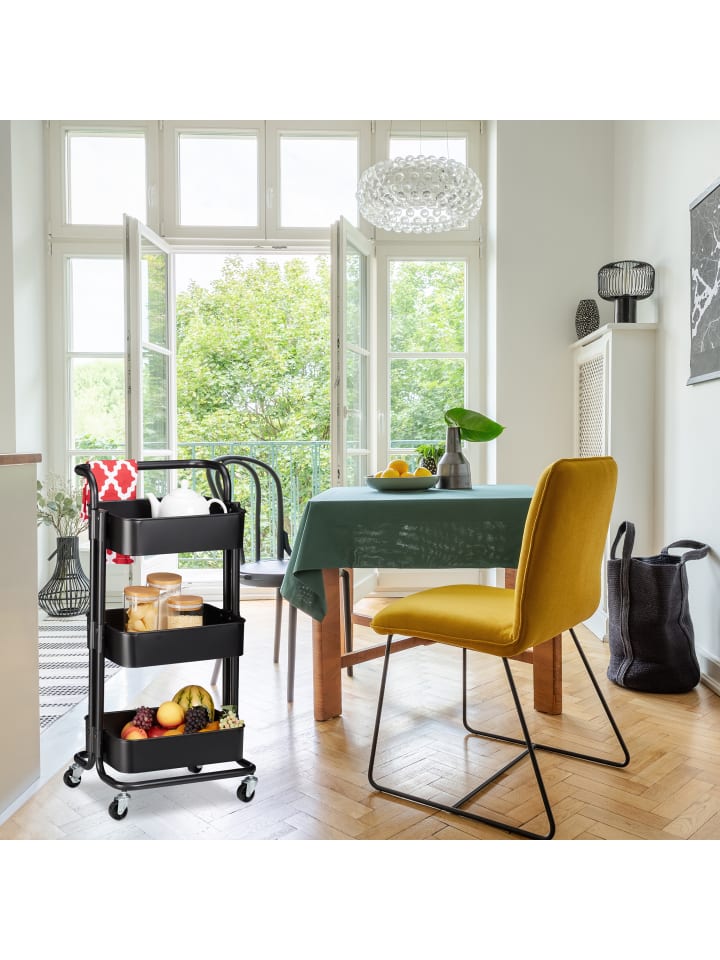 relaxdays Rollwagen in Schwarz günstig kaufen onesize