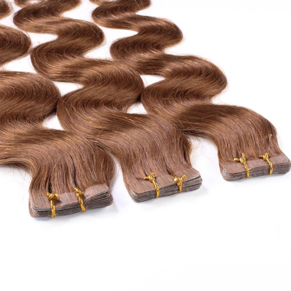 hair2heart Extensions adhésives cheveux naturels #8 Marron clair extensions