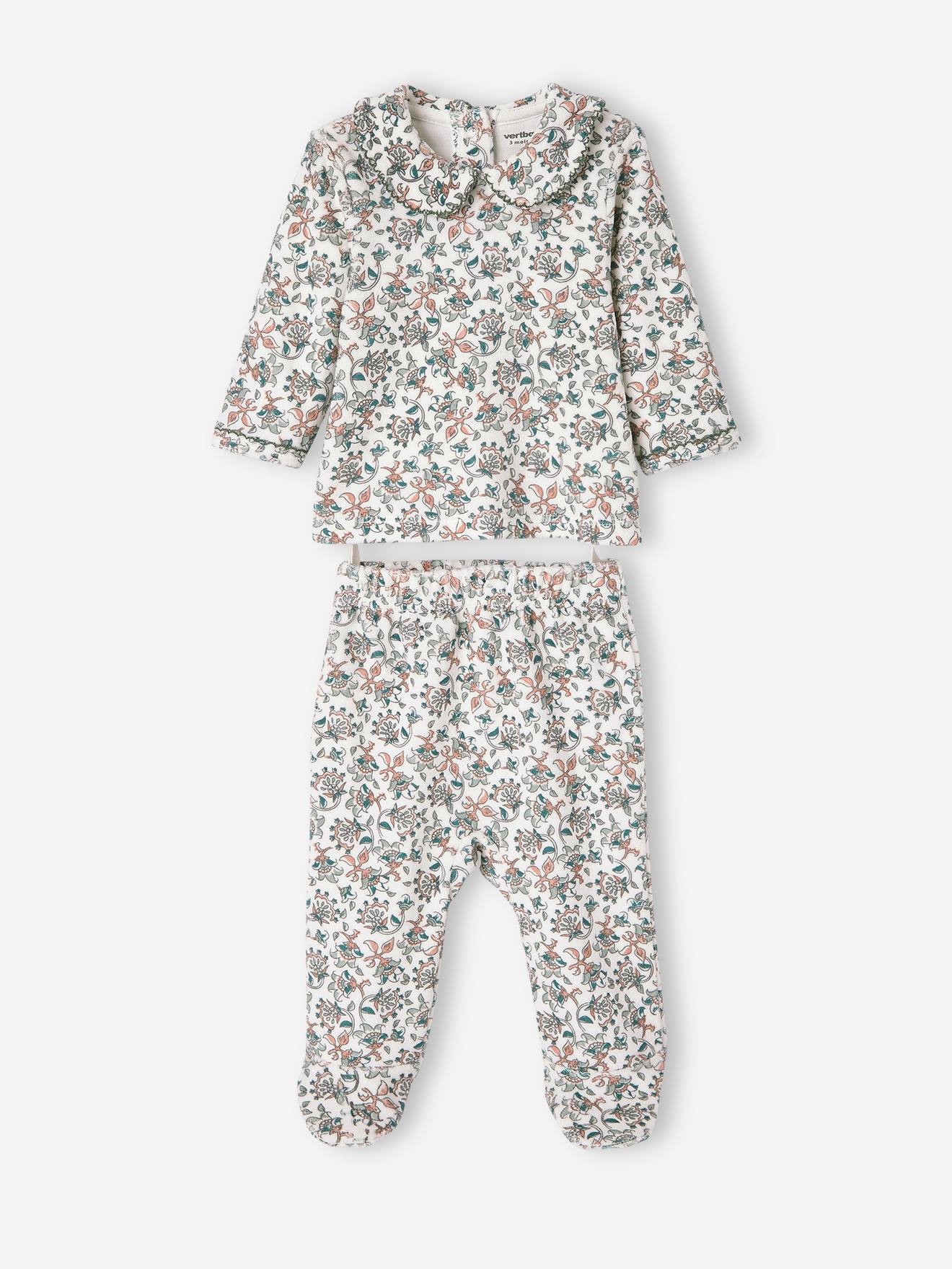 Lot de 2 pyjamas en velours bébé fille lot ivoire