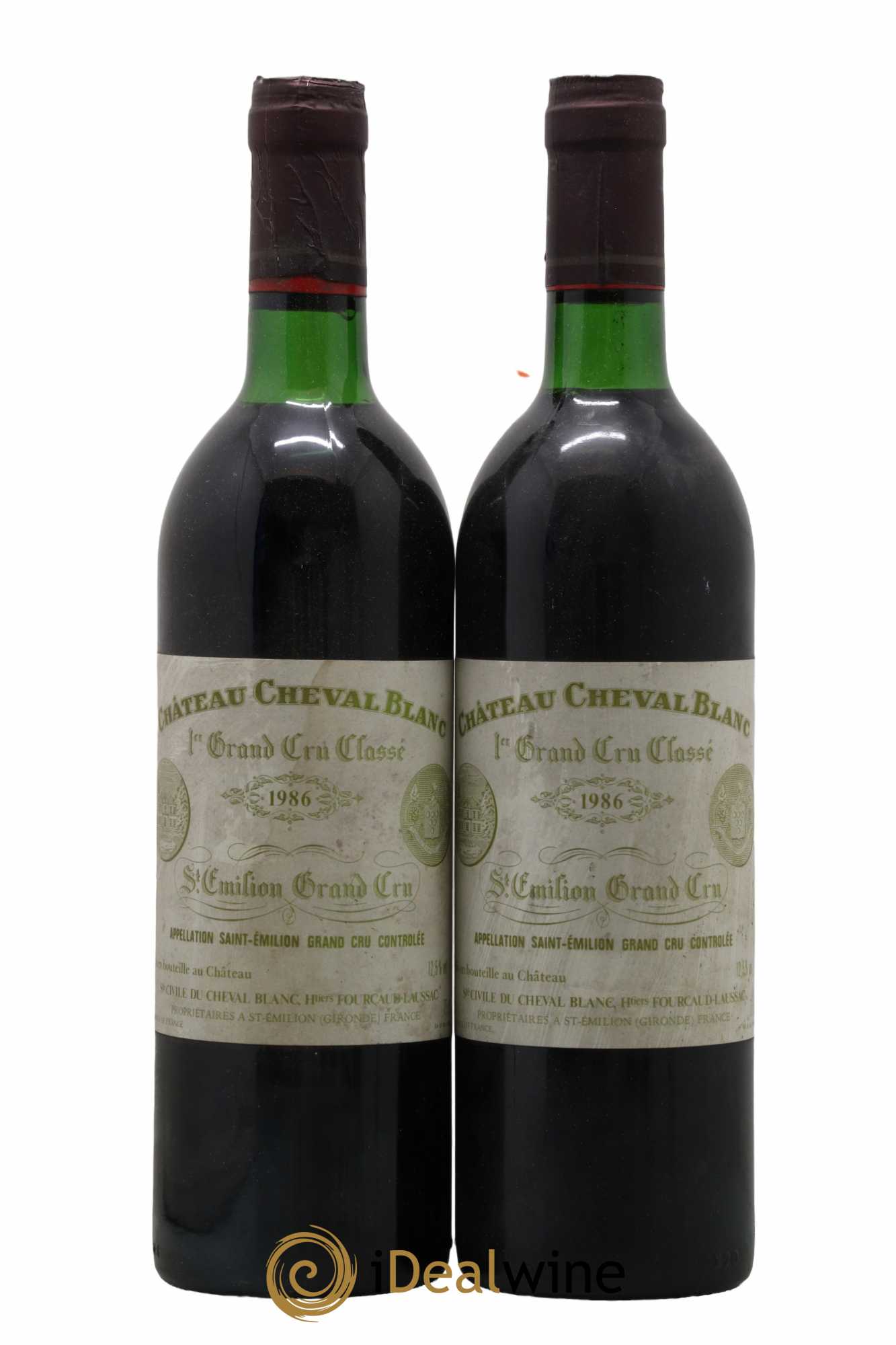 Château Cheval Blanc 1er Grand Cru Classé A  1986 - Lot de 2 Bouteilles