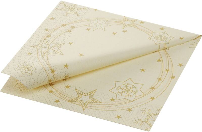 Duni Star Shine Einweg Servietten Creme 50 Stück